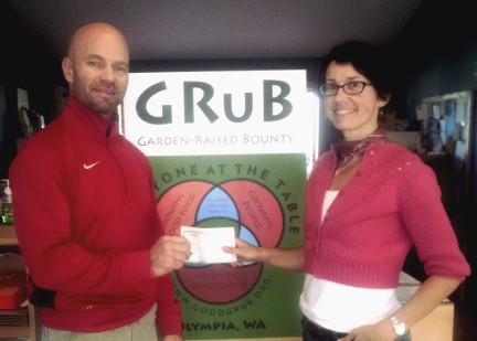 Presenting check to GRuB